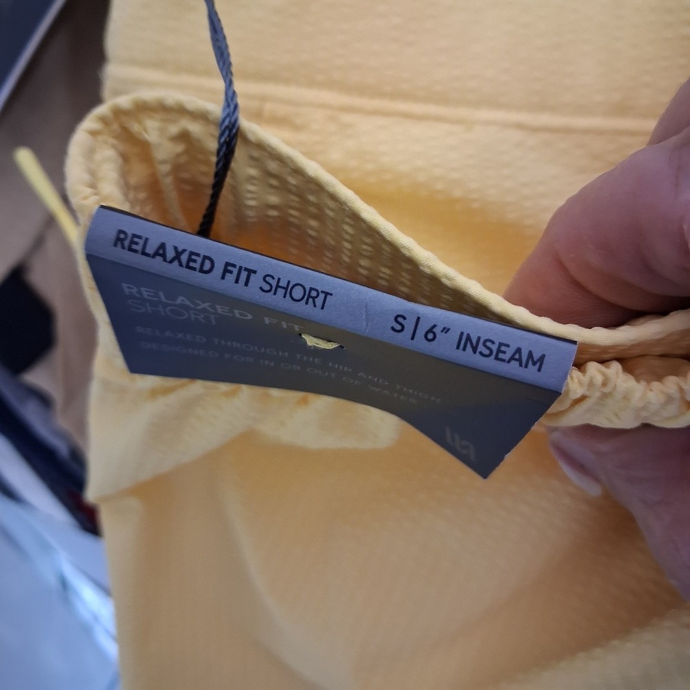 VRST Resort Short Mens S Yellow Seersucker 6 Inch Inseam Relaxed Fit NWT - Picture 6 of 8